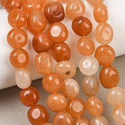 Aventurine Rouge Naturelles rouge aventurine perles brins, nuggets, 9~11x8~10x6~10mm, Trou: 0.8mm, Environ 18~19 pcs/chapelet, 6.89~7.28'' (17.5~18.5 cm)