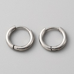 Нержавеющая Сталь Цвет Серьги-кольца Huggie Hoop из нержавеющей стали с 316 булавками из нержавеющей стали для женщин, нержавеющая сталь, 12 датчик, 11.5x12.5x2 мм, штифты : 1 мм