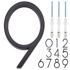 Number Zinc Alloy Number Sign Labels, for Inventory Label, Room Number Sign, Num.9, 127x76x13mm, Hole: 3.5mm