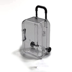 Прозрачный Пластиковая коробка органайзера для ювелирных изделий, Для кольца, серьги и колье. супер маленькая форма корпуса тележки, прозрачные, 5.1x3.8x7.6 см