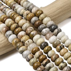 Сумасшедший Агат Природные сумасшедший агат бисер нитей, рондель, 8.5x5.5 мм, отверстие : 1 мм, около 73 шт / нитка, 15.35'' (39 см)