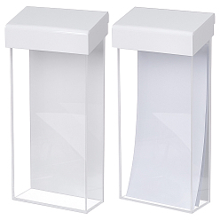 Белый Акриловый держатель для брошюр для использования на открытом воздухе, настенный ящик для хранения, прямоугольные, белые, 250x110x53 мм
