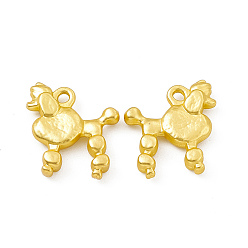 Матовый Золотой Цвет Стойки подвески обшивки сплава, без кадмия, без свинца и без никеля, прелести собаки пуделя, матовый золотой цвет, 15x14x3 мм, отверстие : 1.4 мм