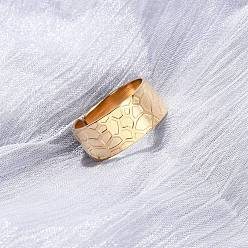 Настоящее золото 18K 304 открытые манжеты из нержавеющей стали для женщин, , ионное покрытие (ip), реальный 18 k позолоченный, 8 мм, внутренний диаметр: 17.2 мм