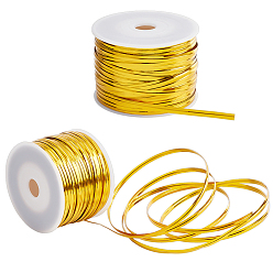 Золотистый 100 ярдов пластиковых проволочных стяжек для животных, упаковочные материалы для подарочных пакетов, праздничные кейк-попсы, художественный промысел, золотые, 4x0.5 мм