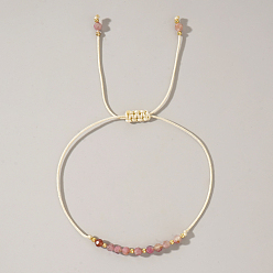 Турмалин Браслеты из бисера с натуральными камнями для женщин, розовый турмалин, с латунной бисера, внутренний диаметр: 11 дюйм (28 см)