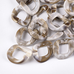 Gainsboro Acrylic Linking Rings, Quick Link Connectors, For Curb Chains Making, Imitation Gemstone Style, Twist, Gainsboro, 35x35.5x10mm