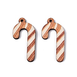 Stick Подвески из тополя с принтом, Рождественская серия, придерживаться, 34x17.5x2 мм, отверстие : 1.6 мм