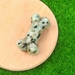 Джаспер Кунжут Резные фигурки из натуральной кунжутной яшмы из исцеляющей кости, Украшения из камня с энергией Рейки, 34x20x10~14 мм