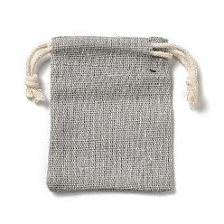 Темно-Серый Прямоугольник ткани упаковочные пакеты, шнурок сумки, темно-серый, 8.6x7x0.5 см