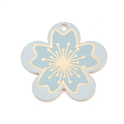 Небесно-голубой Подвески из сплава , стойки покрытие, , окрашеные, без кадмия, без никеля и без свинца, золотые, голубой, 23x23.5x1 мм, отверстие : 1.6 мм