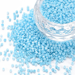 Светло-Голубой 13/0 стакан бисер, Макарон цвет, круглое отверстие, круглые, Небесно-голубой, 13/0, 2~2.3x1.5 мм, отверстие : 0.8 мм, о 450 г / мешок