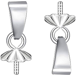 Серебро 925 залоги из стерлингового серебра, за половину пробурено бисера, серебряные, 10 мм, отверстие : 4 мм, штифты : 0.5 мм, 10 шт / коробка