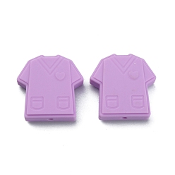 Violet Food Grade Eco-Friendly Silicone Beads, Male Nurse Clothes, Violet, 26x26.5x8mm, Hole: 2.5mm