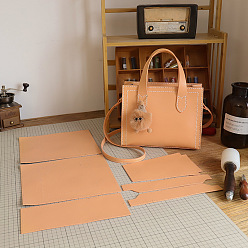 Сэнди Коричневый Набор сумок через плечо своими руками, включая материалы сумки из искусственной кожи, прямоугольные, песчаный коричневый, 200x250x110 мм