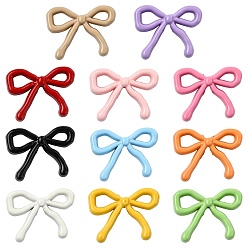 (52) Непрозрачная лаванда 55шт 11 цвета бусины из сплава, бантом, разноцветные, 13.3x17.3x4.5 мм, отверстие : 1.6 мм, 5 шт / цвет