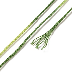 Green 10 Skeins 6-Ply Polyester Embroidery Floss, Cross Stitch Threads, Segment Dyed, Green, 0.5mm, about 8.75 Yards(8m)/skein