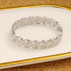 Нержавеющая Сталь Цвет Спиральные 304 браслеты из нержавеющей стали для женщин, цвет нержавеющей стали, внутренний диаметр: 2x2-3/8 дюйм (5.1x6 см)