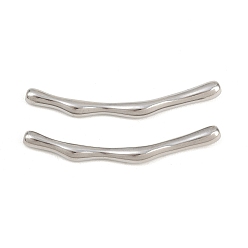 Нержавеющая Сталь Цвет 304 из нержавеющей стали бусы, волнистая трубка, цвет нержавеющей стали, 65x7x5 мм, отверстие : 2 мм