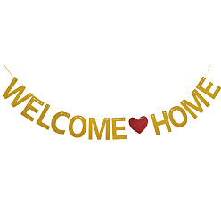 Желтый Баннер с надписью «Добро пожаловать домой», с лентой и пластиковой иглой, для праздничных украшений, желтые, 112x120x0.5 мм