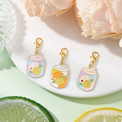 (52) Непрозрачная лаванда Подвесные украшения из эмалевого сплава в форме бутылки лимона, с карабин-лобстерами , разноцветные, 37 мм