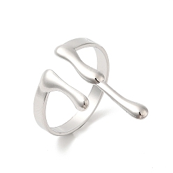 Нержавеющая Сталь Цвет Не тускнеет 304 нержавеющая сталь плавления каплевидные открытые манжеты кольца для женщин, цвет нержавеющей стали, размер США 8 1/2 (18.5 мм)