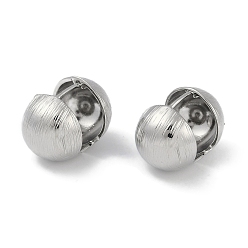 Платинированный Латунные серьги обруча, Реальная платина, 14x13 мм