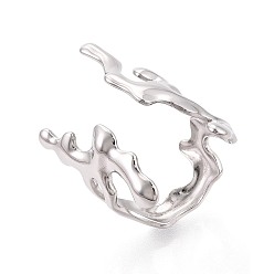 Нержавеющая Сталь Цвет 304 открытые кольца-манжеты из нержавеющей стали для женщин, коралл, цвет нержавеющей стали, размер США 8 1/2 (18.5 мм)