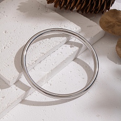 Нержавеющая Сталь Цвет Гладкие 304 простые браслеты из нержавеющей стали для женщин, цвет нержавеющей стали, внутренний диаметр: 2-5/8 дюйм (6.6 см)