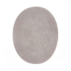 Light Grey Flocky Cloth Fabric Appliques Iron On Patches, For Costume Accessories, Oval, Light Grey, 140x110x0.5mm