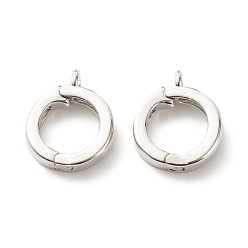 Платина Экологичные латунные подвески, открывающиеся подвески с долговечным покрытием, без свинца и без кадмия, кольцо, платина, 14x11.5x3 мм, отверстие : 1.5 мм