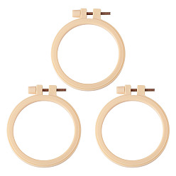 Папайя Оранжевый Пластиковые пяльцы для вышивки крестом, имитация бамбука, аксессуары для швейных инструментов, круглые, papayawhip, 93 мм, внутренний диаметр: 76 мм, 3 шт / комплект