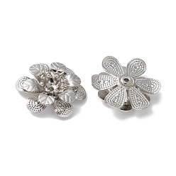 Платина Латунные бусины, долговечный, стойки покрытие, без кадмия и без свинца, цветок, платина, 17.5x16x4.5 мм, отверстие : 1 мм