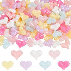 (52) Непрозрачная лаванда 120шт. акриловые имитационные желейные бусины, сердце, разноцветные, 17x22x10 мм, отверстие : 1.8 мм