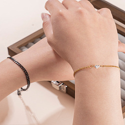 (52) Непрозрачная лаванда 2 шт. 2 стиль: изящный 201 браслеты из нержавеющей стали с звеньями, украшенные стразами, сердце, разноцветные, 7.09 дюйм (18 см)