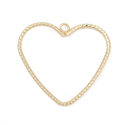 Настоящее золото 18K Латунные подвески, без кадмия, без никеля и без свинца, полые сердца, реальный 18 k позолоченный, 22.5x24x2 мм, отверстие : 1.6 мм
