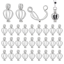 Платина 30 шт. подвески из полого сплава с бусинами, прелести круглой клетки, платина, 21.5x13x11.5 мм, отверстие : 3.5x4 мм