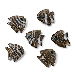 Коричневый Бусины лэмпворк , рыба, кофе, 22.5~23x20~21.5x7.5~8.5 мм, отверстие : 1.6 мм