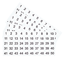 Белый Бумажные стикеры, плоский круглый с узором номера, белые, 260x136x0.1 мм, 10 листов / комплект