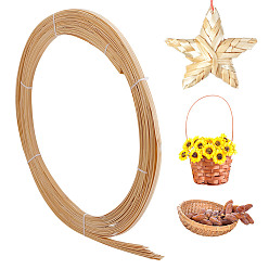 Белый Навахо Плоские полоски натурального бамбукового плетения, твердый ткацкий материал, для DIY, вязание мебели, навахо белый, 6x0.5 мм, около 3 м / шт, 10 шт / комплект