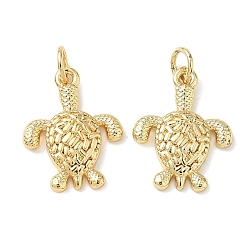 Настоящее золото 18K Латунные микро проложить кубического циркония подвески животных, без свинца и без кадмия, долговечный, стойки покрытие, черепаховые чары, реальный 18 k позолоченный, 7.5x13x2.5 мм, отверстие : 3.5 мм