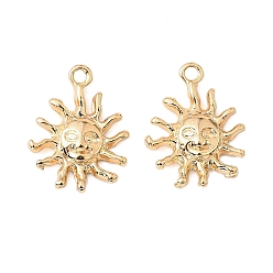 Настоящее золото 18K Латунные микро проложить кубического циркония подвески, без кадмия, без никеля и без свинца, солнце, реальный 18 k позолоченный, 16x12x2.5 мм, отверстие : 1.4 мм