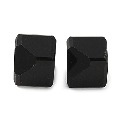 Черный K9 стеклянные имитации австрийских хрустальных бусин, без отверстия , квадратный, чёрные, 6x6x6 мм