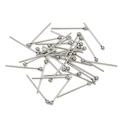 Нержавеющая Сталь Цвет Устойчивы к потускнению 304 штифты с шарообразной головкой из нержавеющей стали, цвет нержавеющей стали, 18x0.7 мм, 21 датчик, Руководитель: 1.9 mm, около 500 шт / упаковка