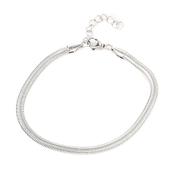 Нержавеющая Сталь Цвет Устойчивые к потускнению унисекс 304 браслеты-цепочки из нержавеющей стали с рисунком «елочка», с карабин-лобстерами , цвет нержавеющей стали, 7-5/8 дюйм (19.5 см)