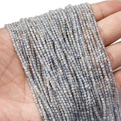 Аквамарин Природные Аквамарин бисер нитей, круглые, граненые, 2 мм, отверстие : 0.5 мм, около 187~198 шт / нитка, 14.84''~15'' (37.7~38.1 см)