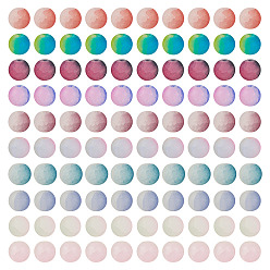 (52) Непрозрачная лаванда 200шт 10 цвета треск стеклянные бусины нити, круглые, два тона, матовые, разноцветные, 9.5~10x8.5~9.5 мм, отверстие : 1.4 мм, 20 шт / цвет