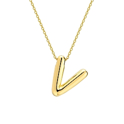 Letter V 304 тросовая цепочка из нержавеющей стали с подвесками в виде букв, Буква V, 17.72 дюйм (45 см)