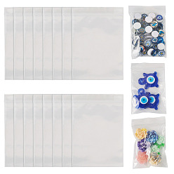 Белый Прозрачные пластиковые сумки на молнии, многоразовые упаковочные пакеты, верхнего уплотнения, мешок с самоуплотнением, прямоугольные, белые, 9x6 см, односторонняя толщина: 2.1 мил(0.055мм), 150 шт