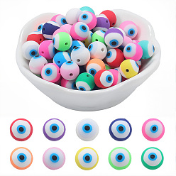 (52) Непрозрачная лаванда 100 бусины из полимерной глины ручной работы., круглые с сглаза, разноцветные, 8 мм, отверстие : 1 мм